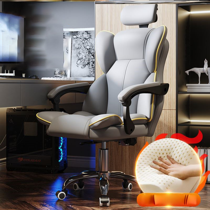 Faux Leather Chair Modern High Back Office Chair for Home Office