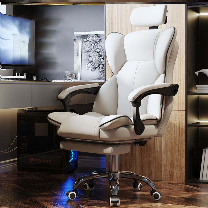 Faux Leather Chair Modern High Back Office Chair for Home Office