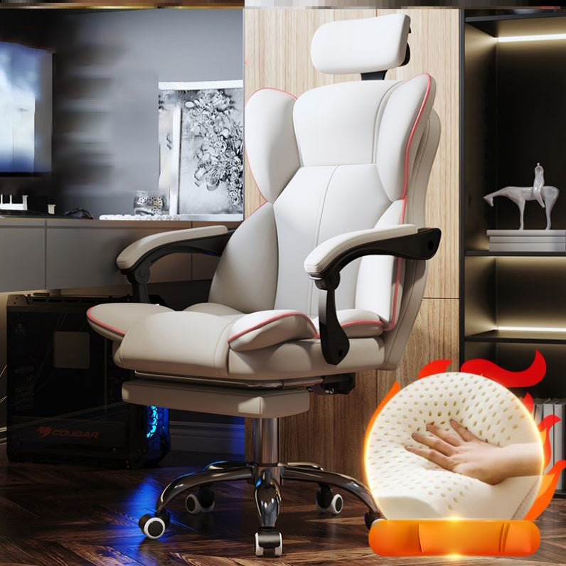 Faux Leather Chair Modern High Back Office Chair for Home Office