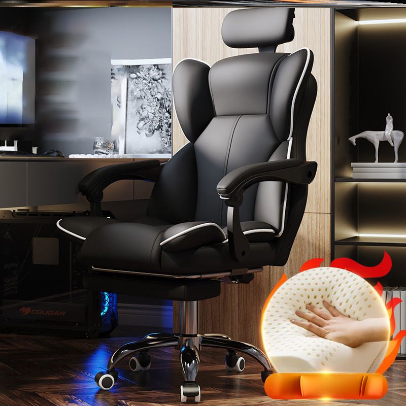 Faux Leather Chair Modern High Back Office Chair for Home Office