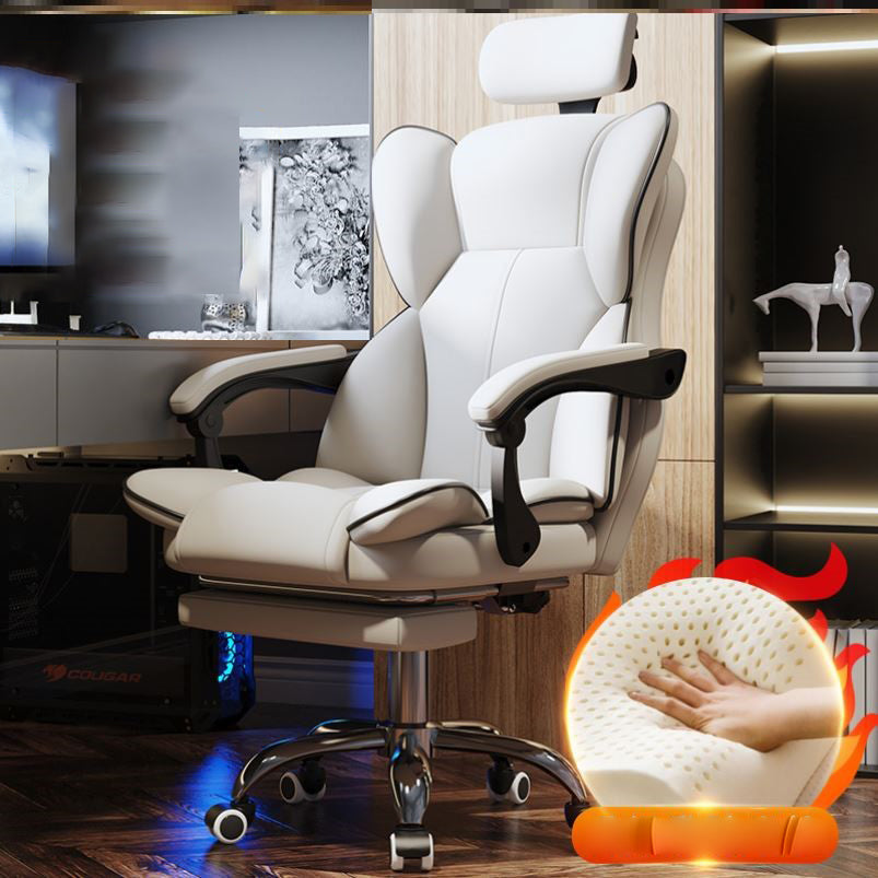 Faux Leather Chair Modern High Back Office Chair for Home Office