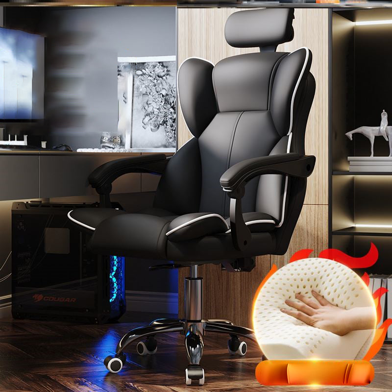 Faux Leather Chair Modern High Back Office Chair for Home Office