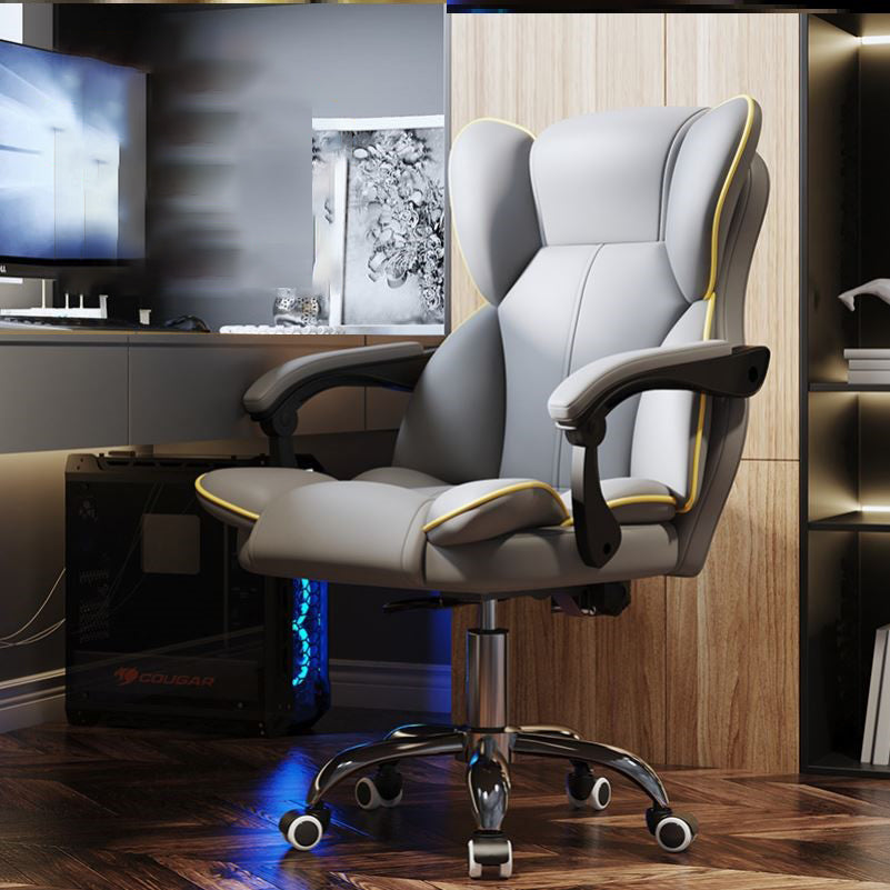 Faux Leather Chair Modern High Back Office Chair for Home Office