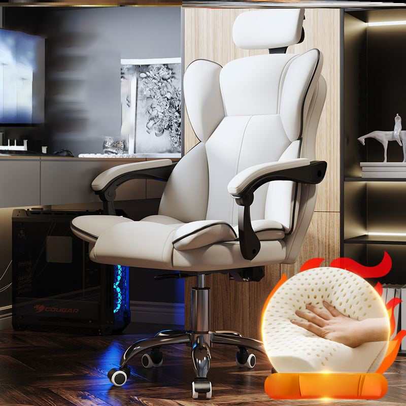 Faux Leather Chair Modern High Back Office Chair for Home Office