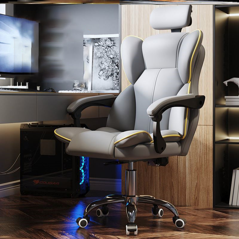 Faux Leather Chair Modern High Back Office Chair for Home Office