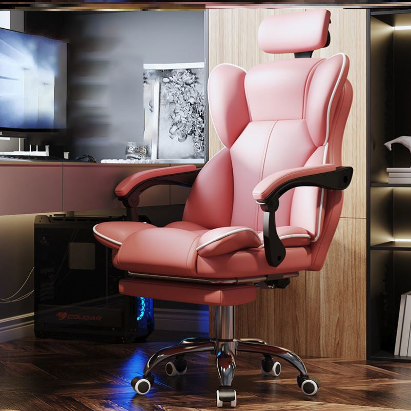 Faux Leather Chair Modern High Back Office Chair for Home Office