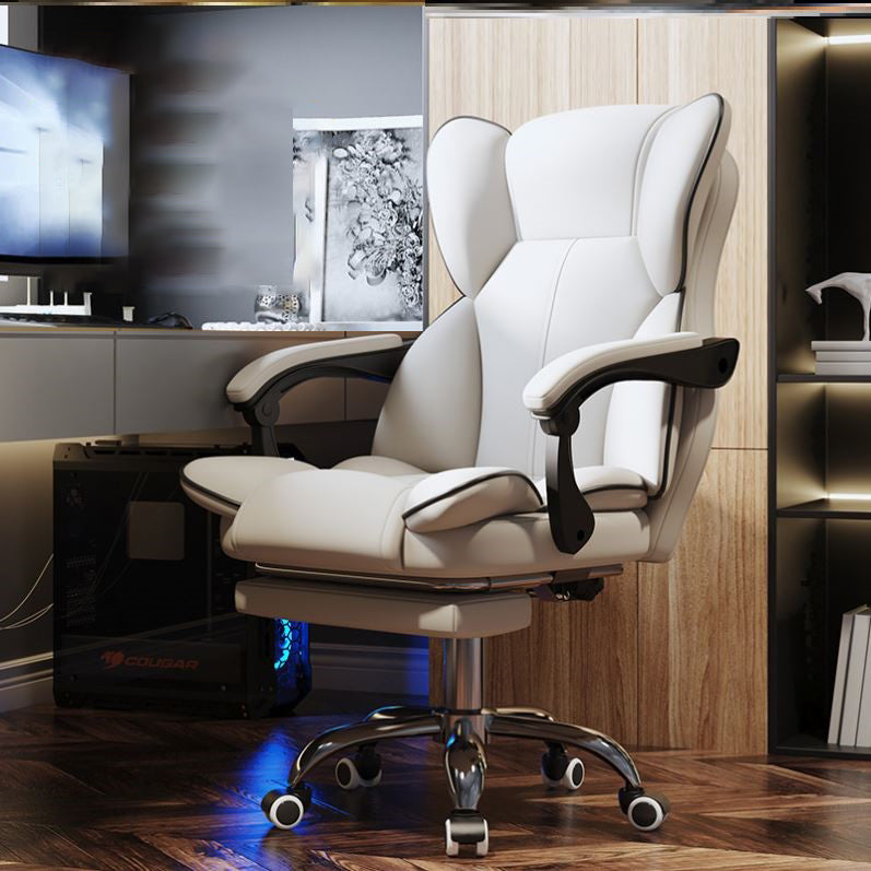 Faux Leather Chair Modern High Back Office Chair for Home Office