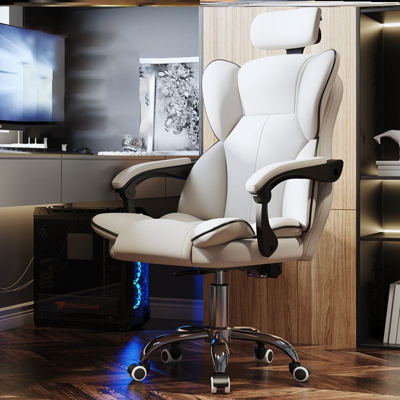 Faux Leather Chair Modern High Back Office Chair for Home Office