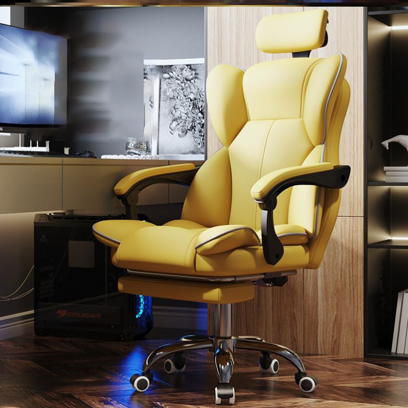 Faux Leather Chair Modern High Back Office Chair for Home Office