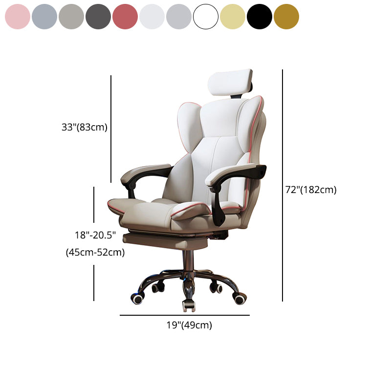 Faux Leather Chair Modern High Back Office Chair for Home Office