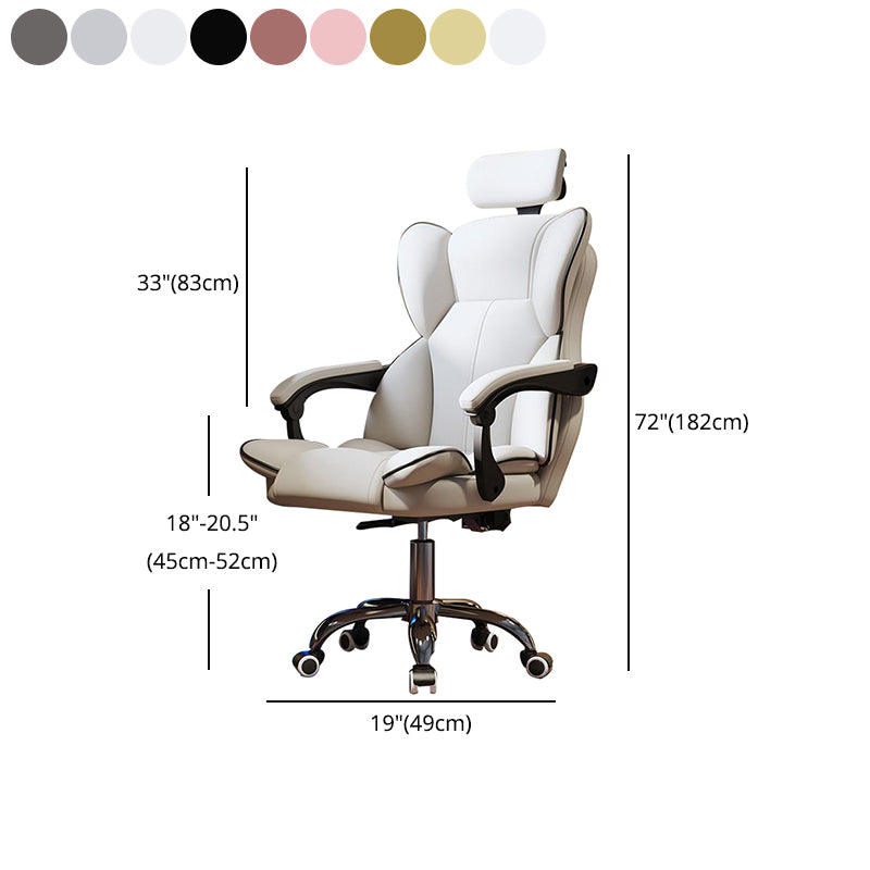 Faux Leather Chair Modern High Back Office Chair for Home Office