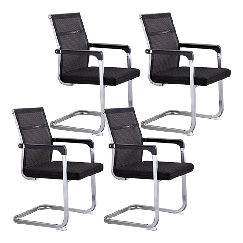 Modern Style Task Chair No Wheels Office Chair with Fixed Arms