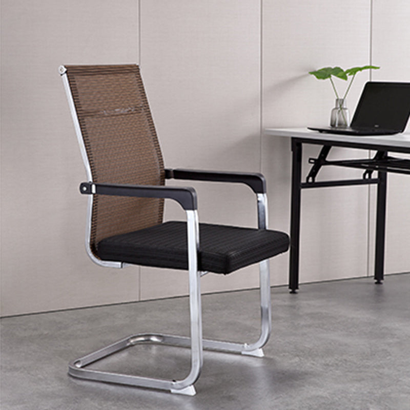 Modern Style Task Chair No Wheels Office Chair with Fixed Arms