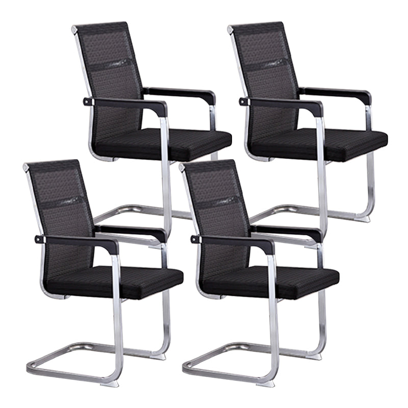 Modern Style Task Chair No Wheels Office Chair with Fixed Arms