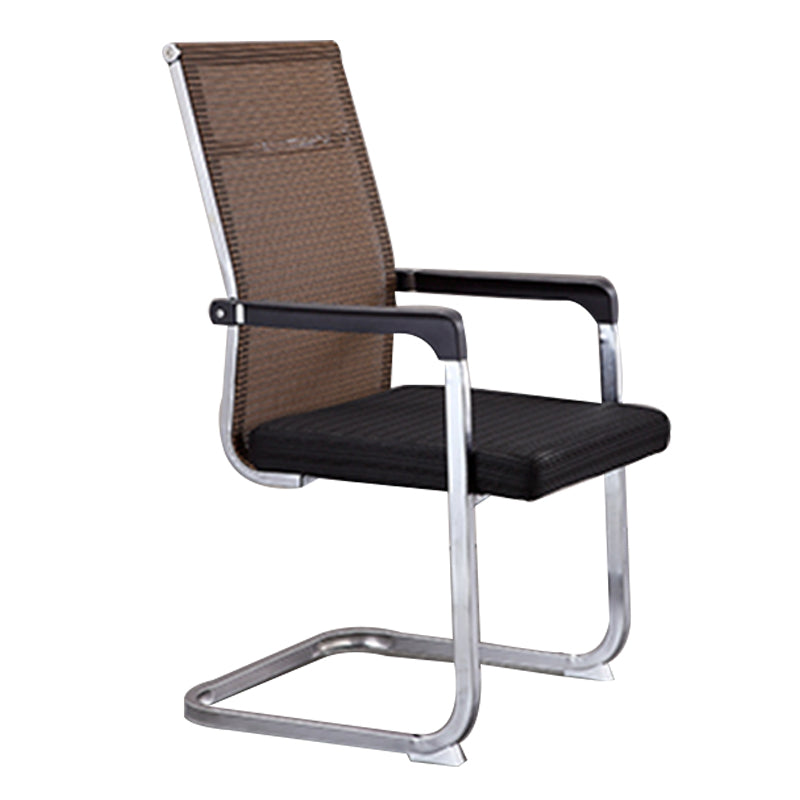 Modern Style Task Chair No Wheels Office Chair with Fixed Arms