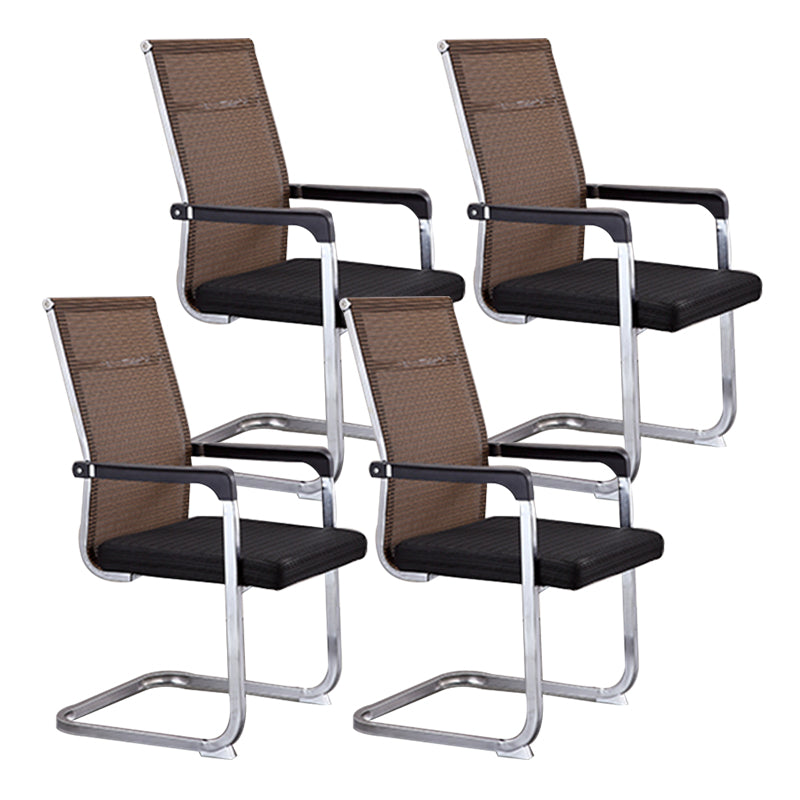 Modern Style Task Chair No Wheels Office Chair with Fixed Arms