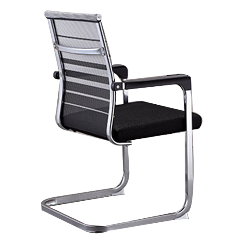 Modern Style Task Chair No Wheels Office Chair with Fixed Arms