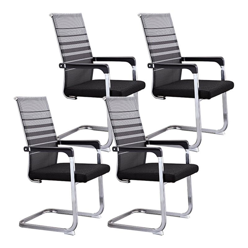 Modern Style Task Chair No Wheels Office Chair with Fixed Arms