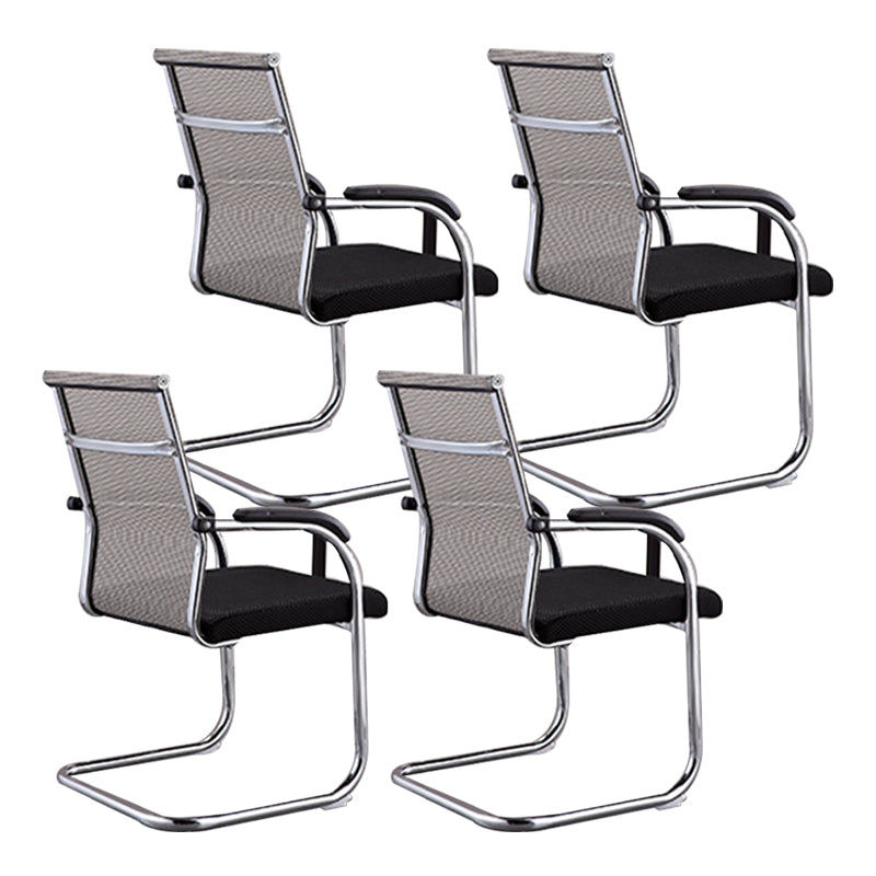 Modern Style Task Chair No Wheels Office Chair with Fixed Arms