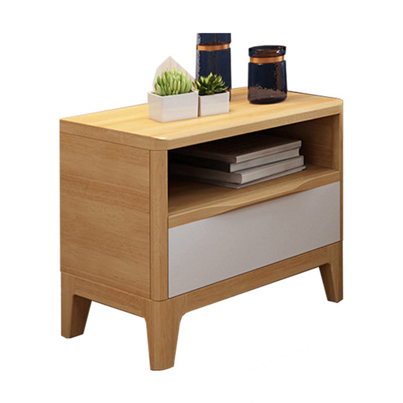 Solid Wood Modern Bed Nightstand Drawer Storage Legs Included Night Table