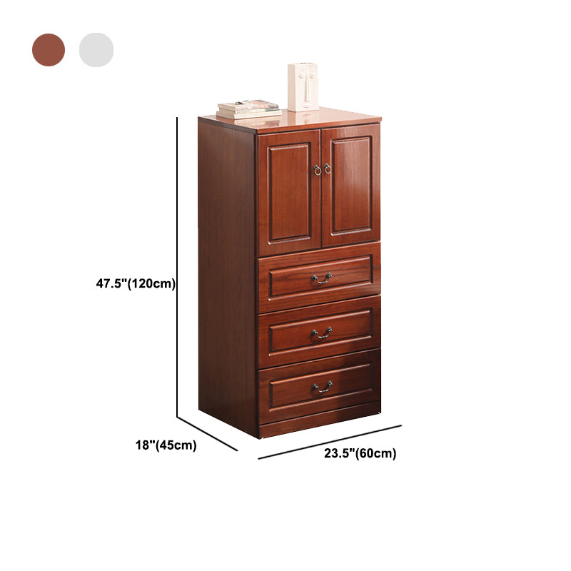 18" D Storage Chest Modern Style Bedroom Storage Chest Dresser with Drawers and Doors