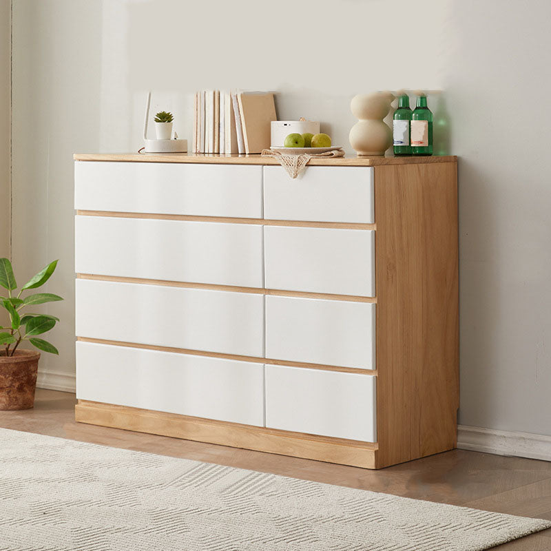 Wooden Double Dresser Modern Style Bedroom Storage Chest Dresser with Drawers