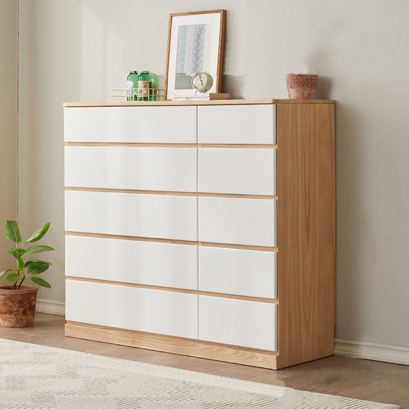 Wooden Double Dresser Modern Style Bedroom Storage Chest Dresser with Drawers