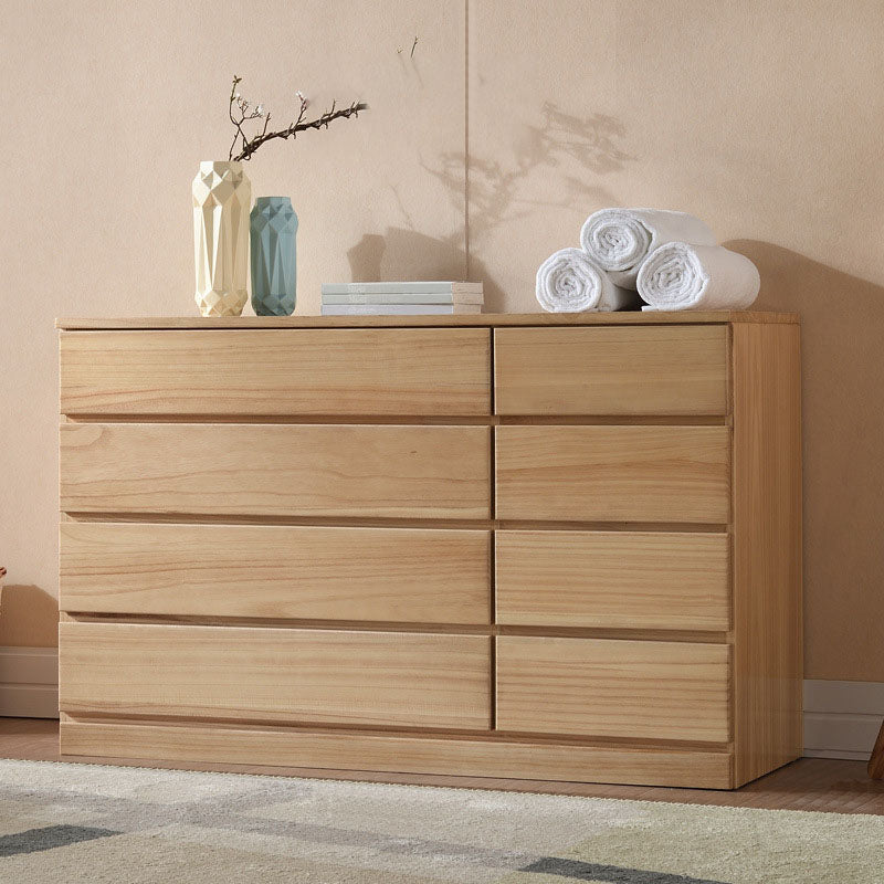 Wooden Double Dresser Modern Style Bedroom Storage Chest Dresser with Drawers