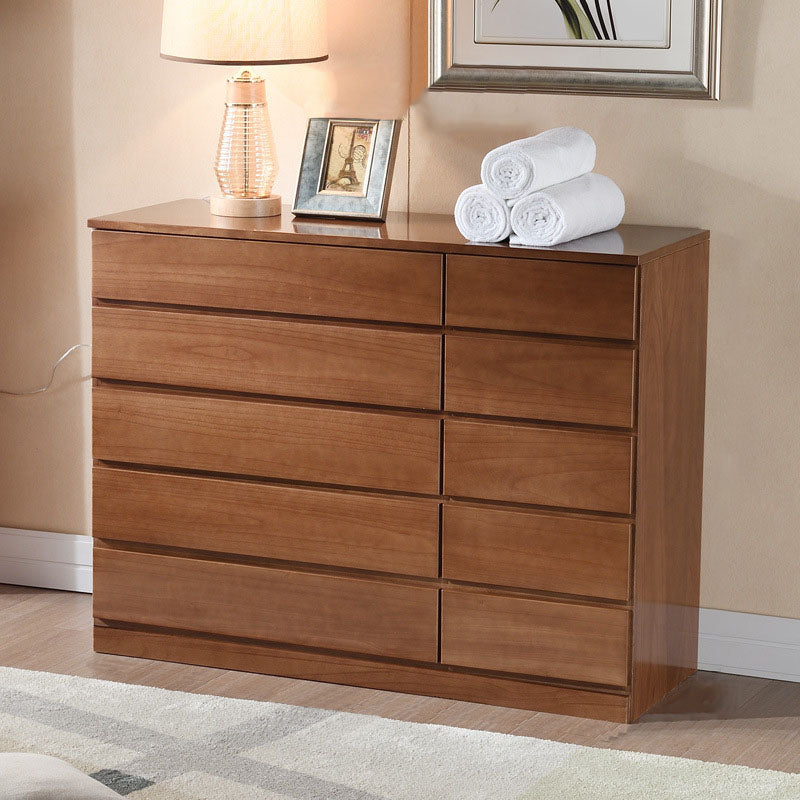 Wooden Double Dresser Modern Style Bedroom Storage Chest Dresser with Drawers