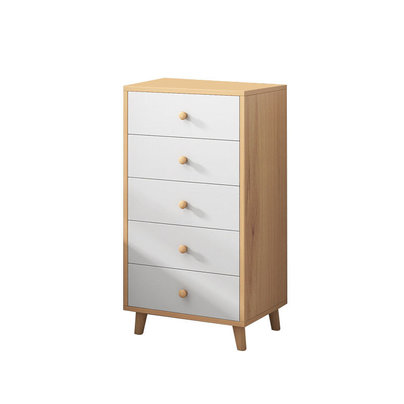 Wooden Dresser Modern Style Vertical Bedroom Storage Chest Dresser with Drawers