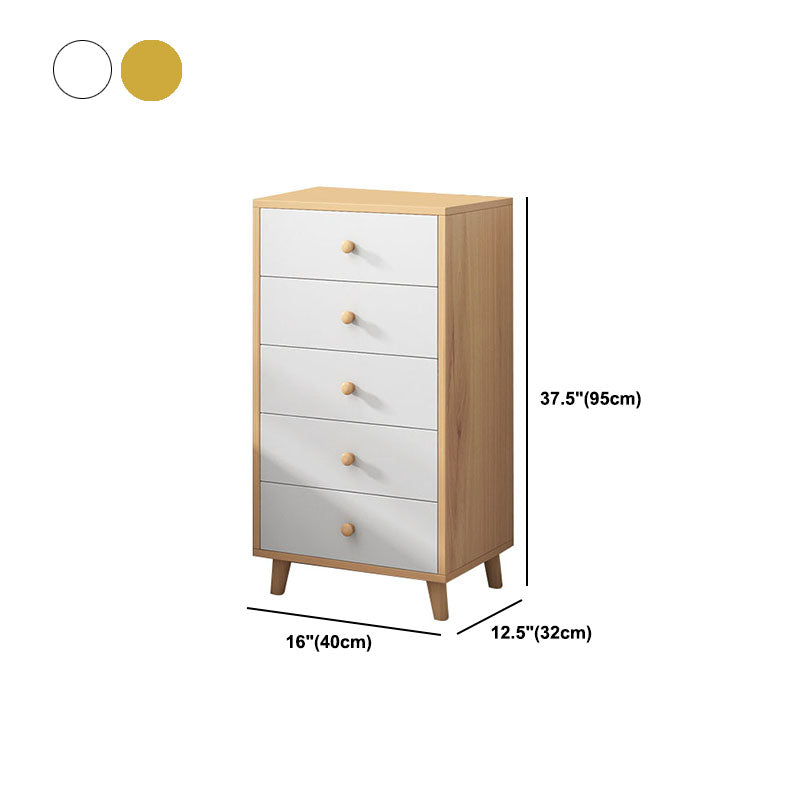 Wooden Dresser Modern Style Vertical Bedroom Storage Chest Dresser with Drawers