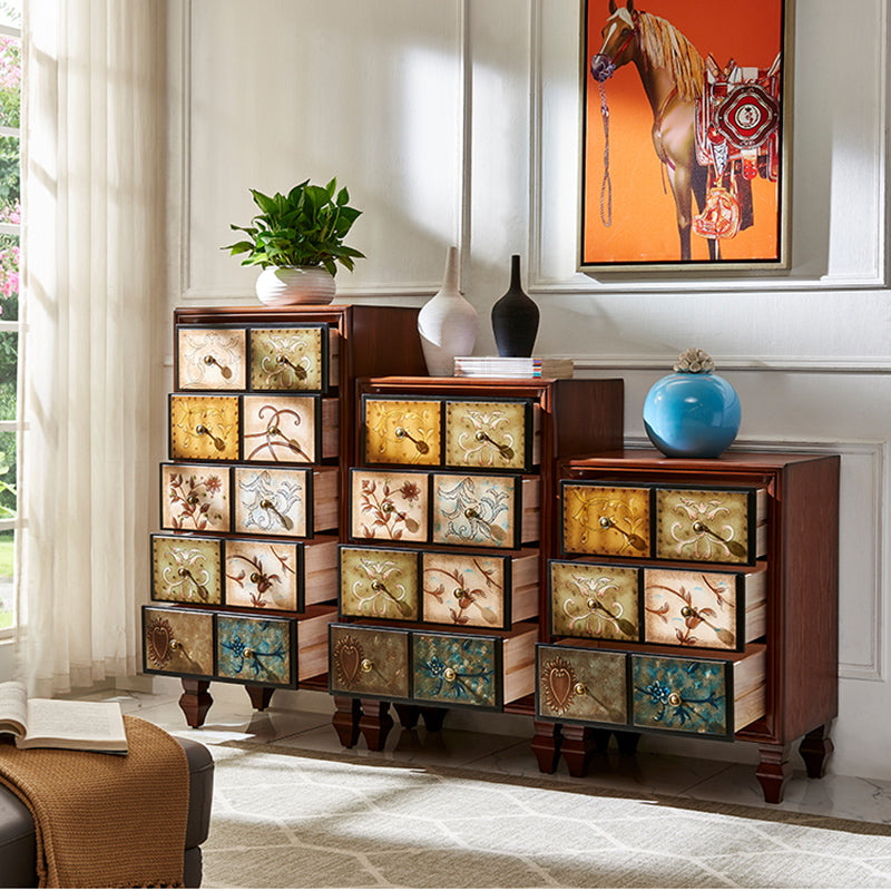 Wooden Lingerie Chest Vertical Bedroom Storage Chest Dresser with Drawers