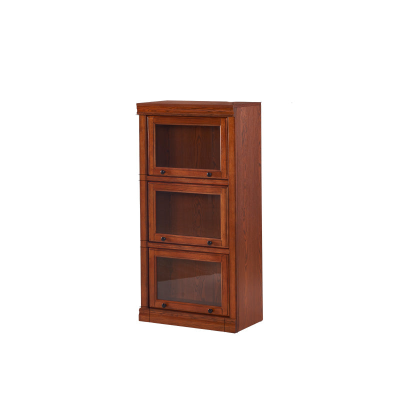 Modern Bookcase Wood Closed Back Bookshelf with Door for Office