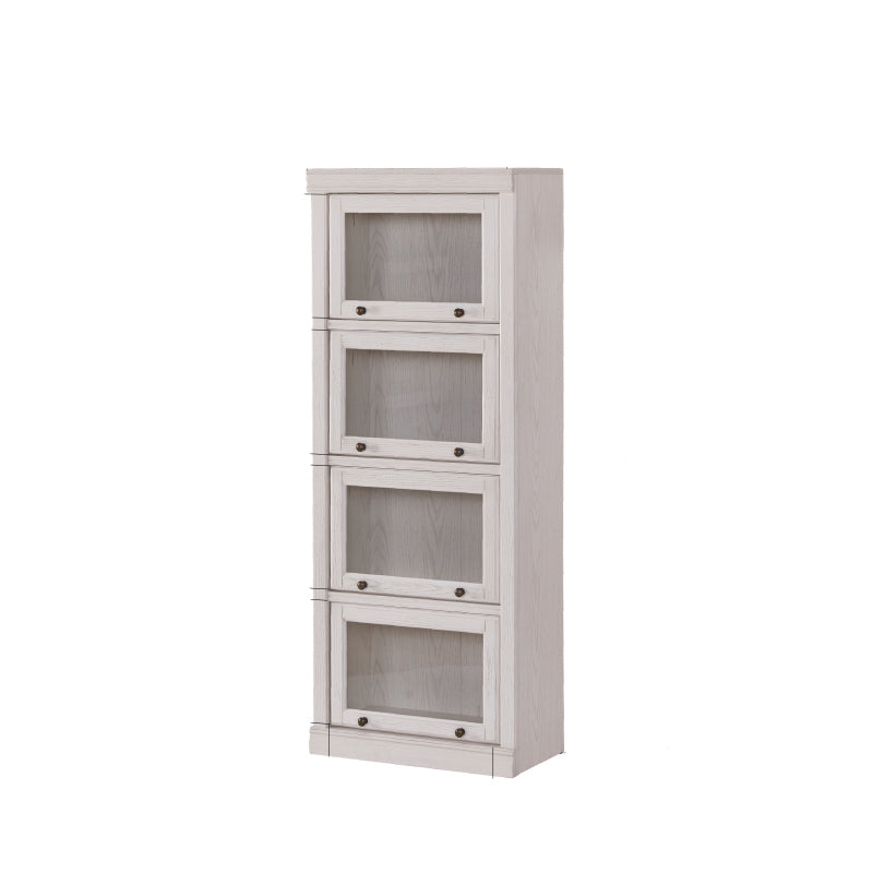 Modern Bookcase Wood Closed Back Bookshelf with Door for Office