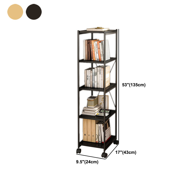 Modern Style Movable Etagere Bookcase Steel Home Office Bookshelf