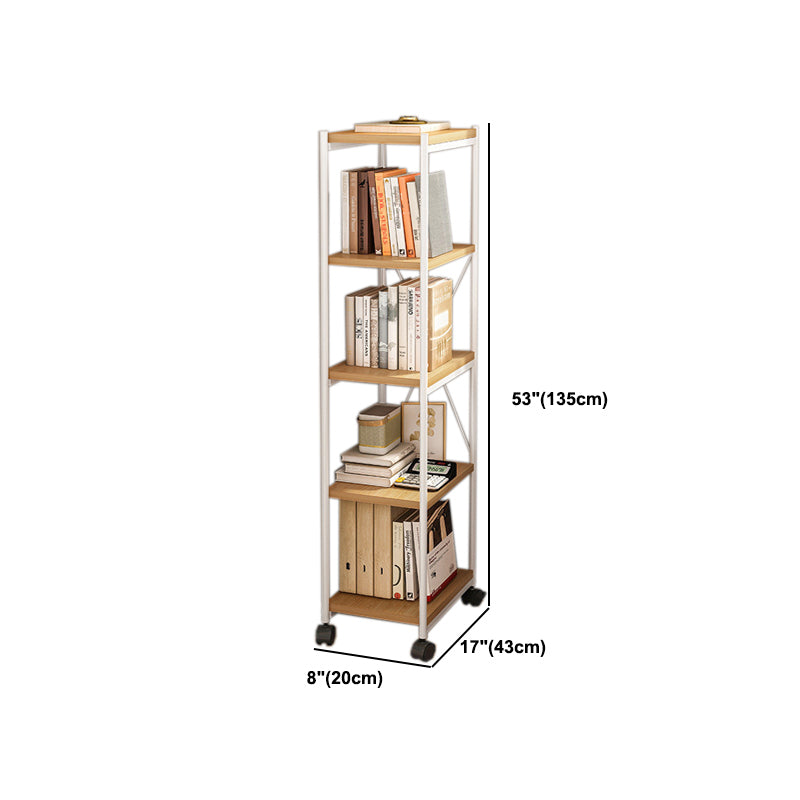 Modern Style Movable Etagere Bookcase Steel Home Office Bookshelf