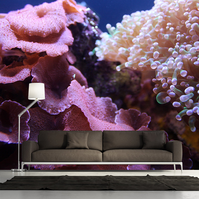 Attractive Wall Mural Coral Patterned Living Room Wall Mural