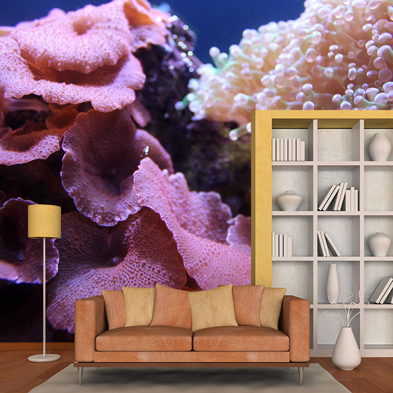 Attractive Wall Mural Coral Patterned Living Room Wall Mural