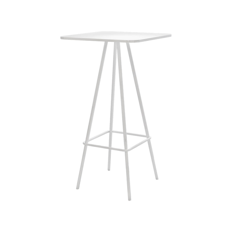 Iron Bar Dining Table Industrial Square Bar Table with 4 Legs Pedestal for Courtyard