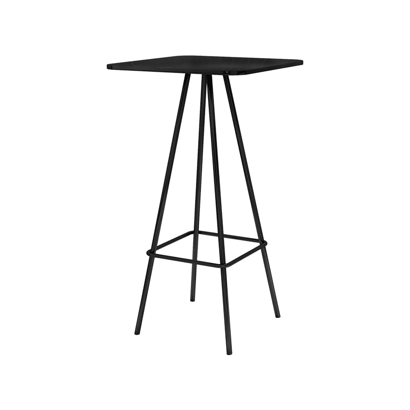 Iron Bar Dining Table Industrial Square Bar Table with 4 Legs Pedestal for Courtyard