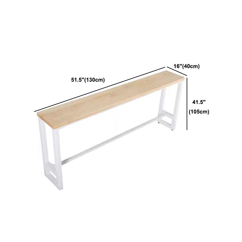 Pine Wood Top Rectangular Bar Table Industrial Bar Table with Trestle Base