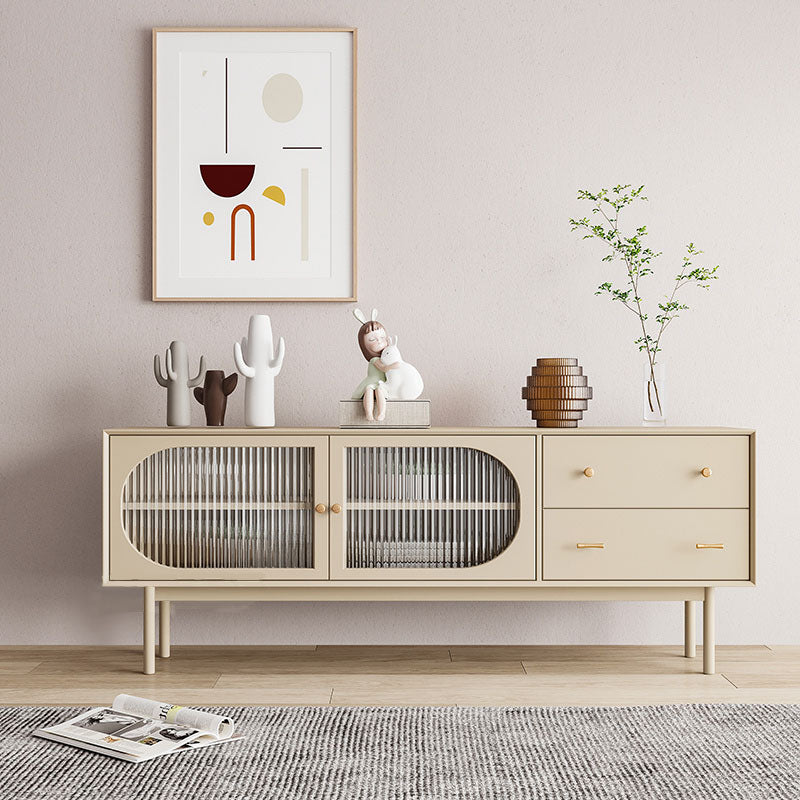 Beige Contemporary Sideboard Engineered Wood Sideboard for Dining Room