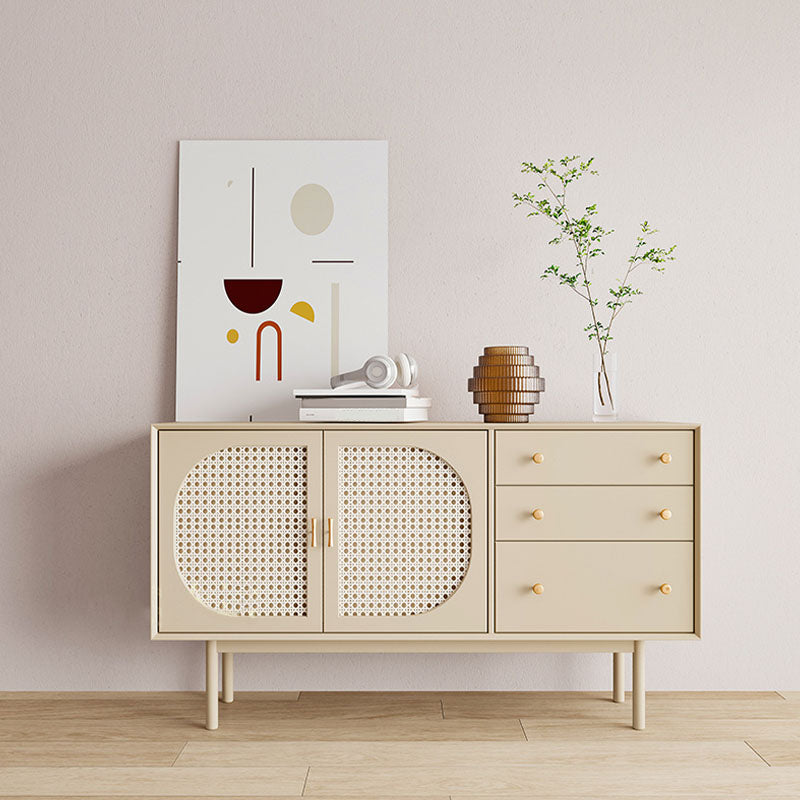 Beige Contemporary Sideboard Engineered Wood Sideboard for Dining Room