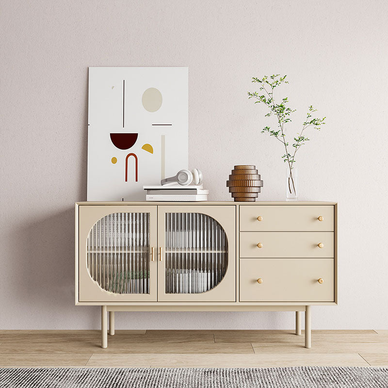 Beige Contemporary Sideboard Engineered Wood Sideboard for Dining Room