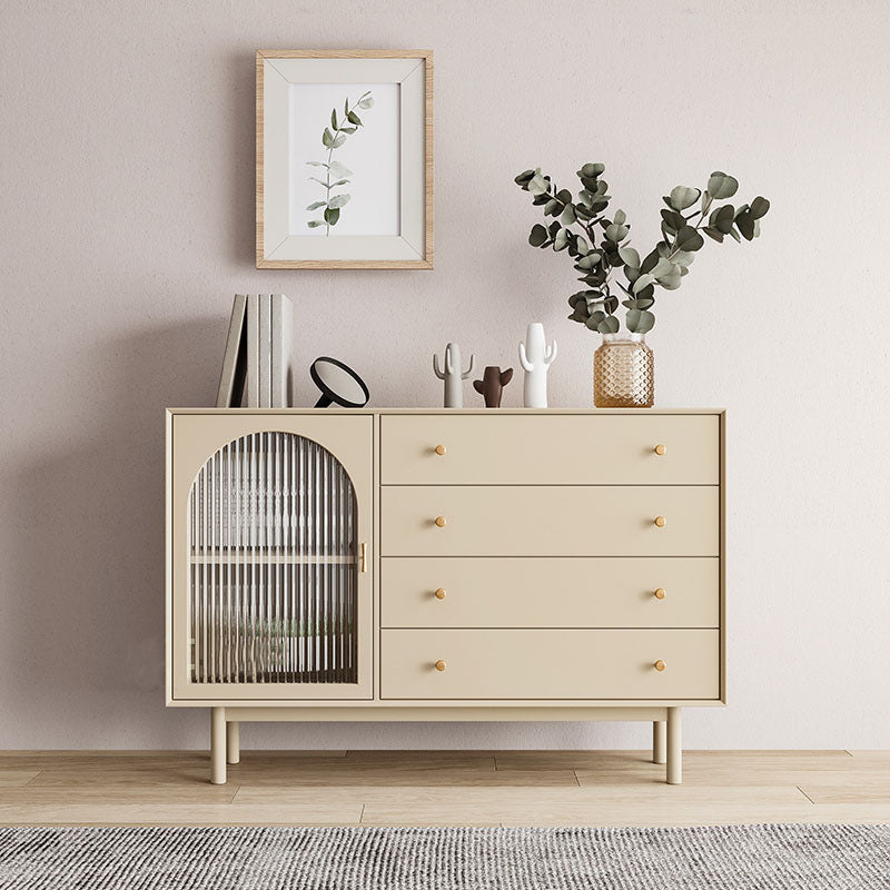 Beige Contemporary Sideboard Engineered Wood Sideboard for Dining Room