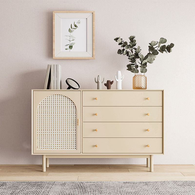 Beige Contemporary Sideboard Engineered Wood Sideboard for Dining Room