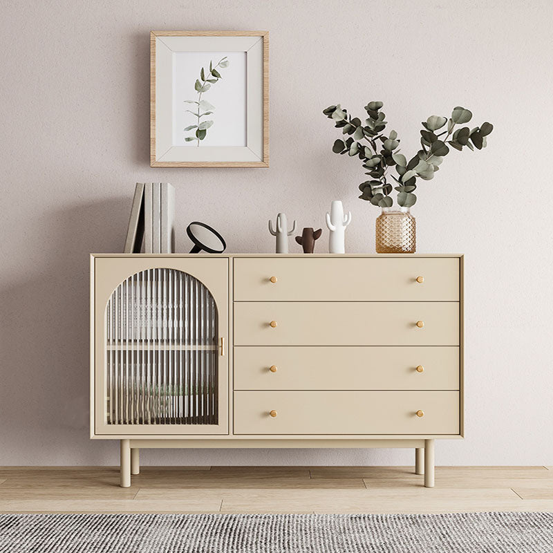 Beige Contemporary Sideboard Engineered Wood Sideboard for Dining Room