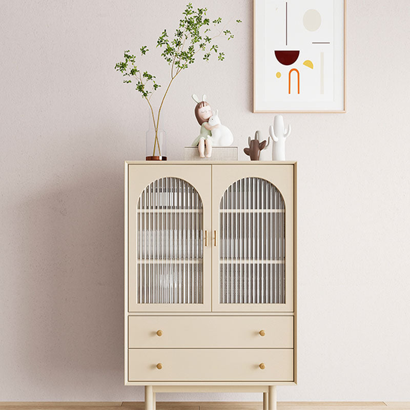 Beige Contemporary Sideboard Engineered Wood Sideboard for Dining Room