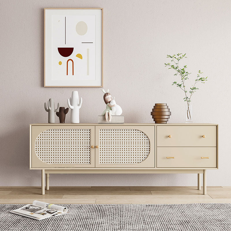 Beige Contemporary Sideboard Engineered Wood Sideboard for Dining Room