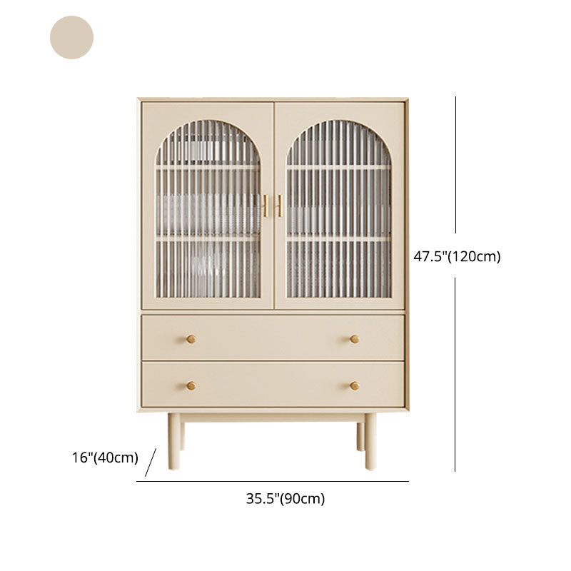 Beige Contemporary Sideboard Engineered Wood Sideboard for Dining Room